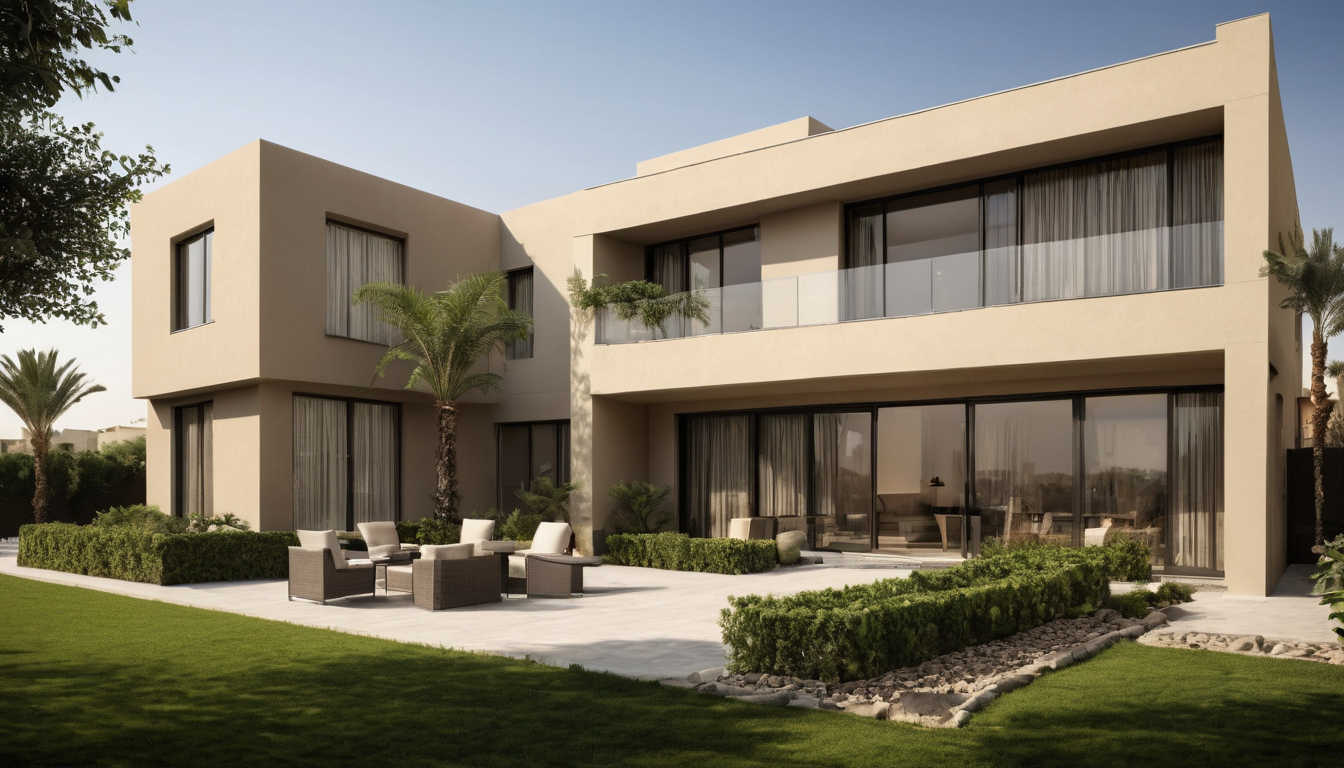 External shading should be designed before Riyadh villa glass is specified shown in a luxury residential interior