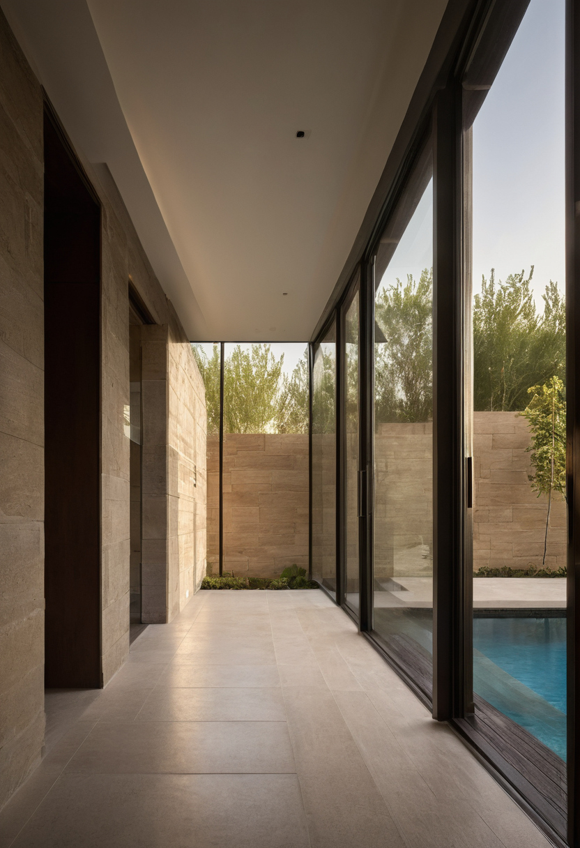 Which glazing specifications matter most for a Saudi villa design shown in a luxury residential interior